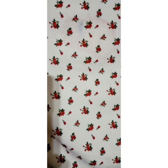 LIVE IN THE MOMENT Floral Print Cropped Tee Peasant Square Neck Y2K Size Medium‎ - Picture 3 of 5